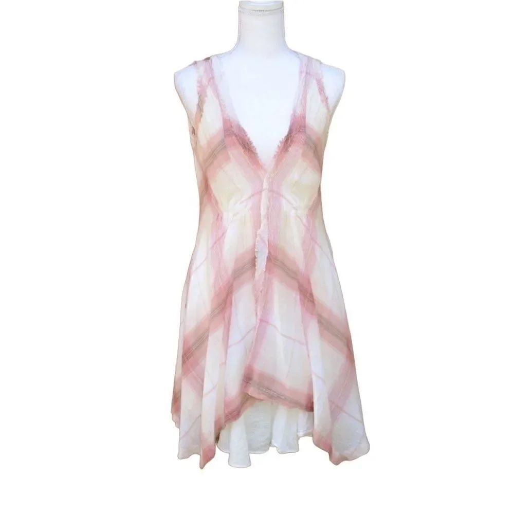 Elizabeth and James Pink Cream Plaid Dress